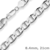 8,4mm Armband Panzerstegkette Silberarmband Armschmuck aus 925 Silber 21cm