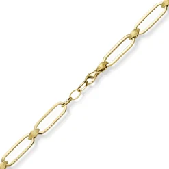 9,5mm Armband Paper-Clip Armkette aus 585 Gold Gelbgold teilmattiert 21cm
