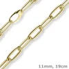 11mm Armband Paper-Clip Phantasie-Armkette aus 585 Gold Gelbgold glänzend 19cm