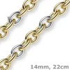 14mm Armband Phantasiearmband Armkette Armschmuck aus 585 Gold gelb/weiß 22cm