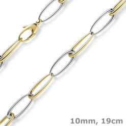 10mm Armband Phantasie-Armkette Armschmuck aus 585 Gold Gelbgold Weißgold 19cm