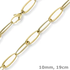 10mm Armband Phantasie-Armkette Armschmuck 585 Gold Gelbgold matt/glänzned 19cm