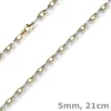 5mm Armband Phantasiekette aus 585 Gold Gelbgold Weißgold bicolor 21cm