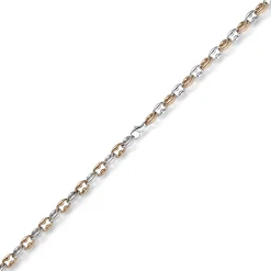 6,5mm Armband Phantasiekette aus 585 Gold Weißgold & Rotgold bicolor 19cm