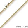 3mm Armband runde Himbeer-Kette aus 750 Gold Gelbgold Armschmuck Armkette 21cm