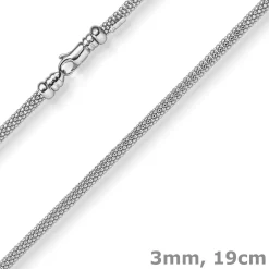 3mm Armband runde Himbeer-Kette aus 585 Gold Weißgold Armschmuck Armkette 19cm