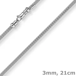 3mm Armband runde Himbeer-Kette aus 585 Gold Weißgold Armschmuck Armkette 21cm