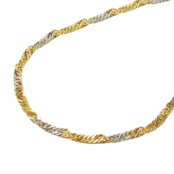 1,8mm Armband Singapur Kette Armkette aus 585 Gold bicolor 19cm