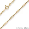 2,4mm Armband Singapurkette Armschmuck aus 585 Gold Gelbgold 19cm