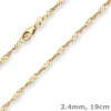 2,4mm Armband Singapurkette Goldarmband Armschmuck aus 333 Gold Gelbgold 19cm