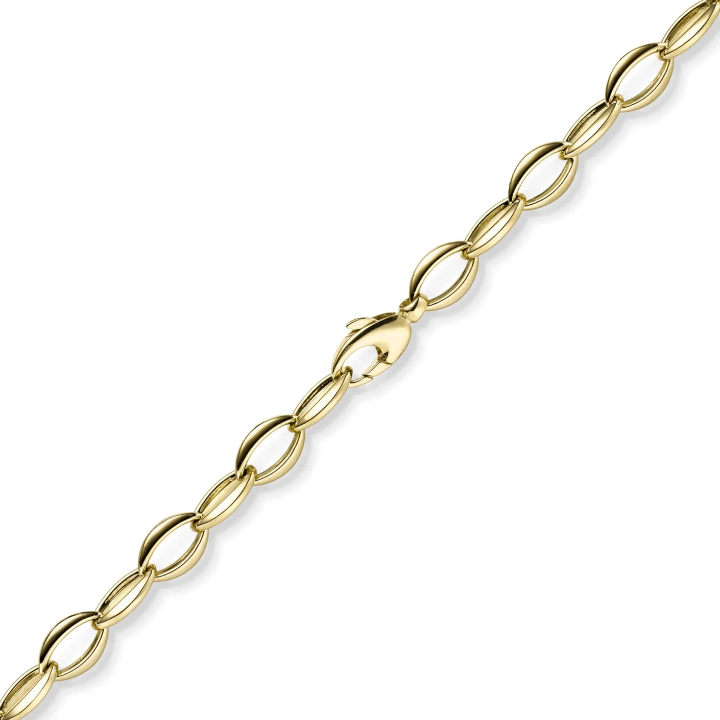 8,5mm Armband Spitzoval Armschmuck Armkette aus 585 Gold Gelbgold 19cm