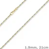 1,9mm Armband Stäbchen-Kugel diamantiert aus 585 Gold gelb/weiß bicolor 21cm