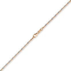 1,9mm Armband Stäbchen-Kugel diamantiert aus 585 Gold weiß/rot bicolor 19cm