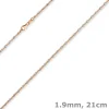 1,9mm Armband Stäbchen-Kugel diamantiert aus 585 Gold weiß/rot bicolor 21cm