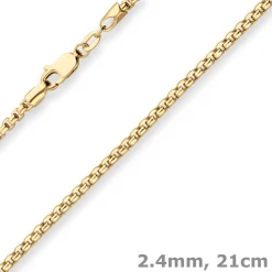 2,4mm Armband Veneziakette Armschmuck aus 585 Gold Gelbgold 21cm