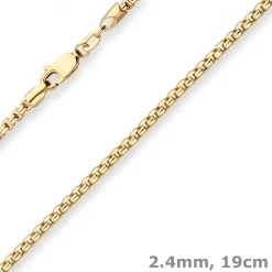 2,4mm Armband Veneziakette Goldarmband Armschmuck aus 585 Gold Gelbgold 19cm