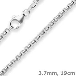 3,7mm Armband Veneziakette rund Silberarmband Armschmuck aus 925 Silber 19cm