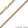 2,1mm Armband Zopfkette Goldarmband Armschmuck aus 333 Gold gelb/weiß 19cm