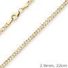 2,9mm Armband Zwillingspanzerkette Armschmuck aus 333 Gold Gelbgold 22cm