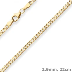 2,9mm Armband Zwillingspanzerkette Armschmuck aus 333 Gold Gelbgold 22cm