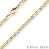 3,9mm Armband Zwillingspanzerkette Armschmuck aus 585 Gold Gelbgold 21cm