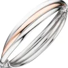 12,3mm Armreif Armschmuck Armband außen oval 925 Silber teilrotvergoldet bicolor