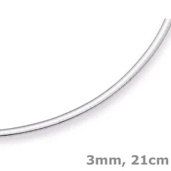 3mm Armreif Omega-Armband Armschmuck flach 750 Gold Weißgold Armkette 21cm