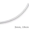 3mm Armreif Omega-Armband Armschmuck flach 750 Gold Weißgold Armkette 19cm