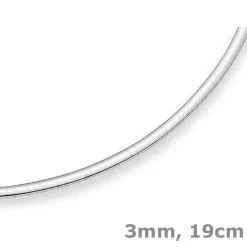 3mm Armreif Omega-Armband Armschmuck flach 750 Gold Weißgold Armkette 19cm