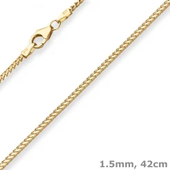 1,5mm Bingokette Collier Halskette aus 333 Gold Gelbgold 42cm