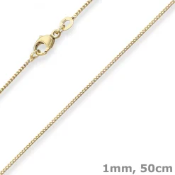 1mm Bingokette Goldkette Collier Halskette aus 585 Gold Gelbgold 50cm