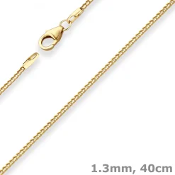 1,3mm Bingokette Goldkette Collier Halskette aus 585 Gold Gelbgold 40cm
