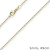 1mm Bingokette Goldkette Collier Halskette aus 333 Gold Gelbgold 45cm