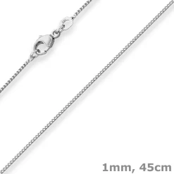 1mm Bingokette Goldkette Collier Halskette aus 375 Gold Weißgold 45cm
