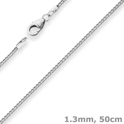 1,3mm Bingokette Goldkette Collier Halskette aus 585 Gold Weißgold 50cm