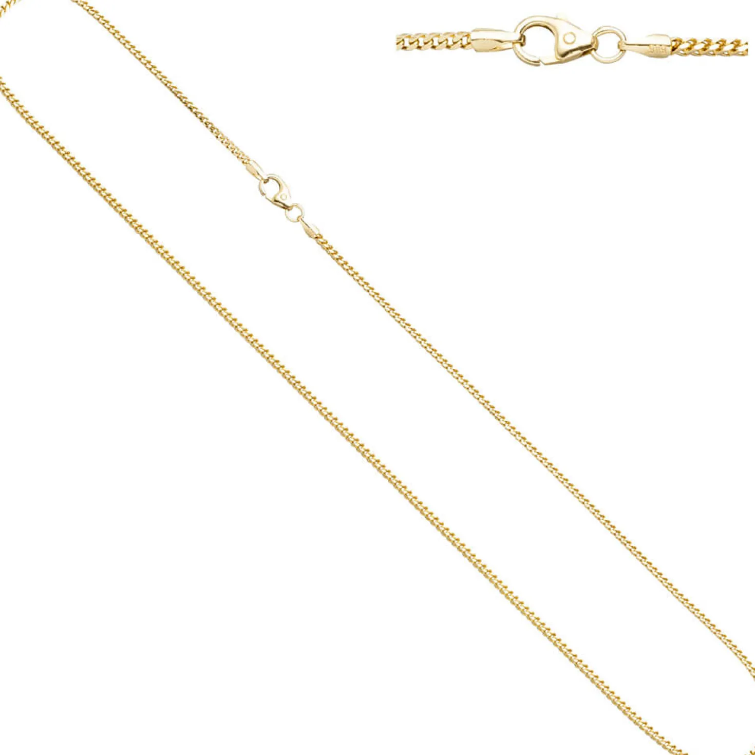 1,5mm Bingokette Kette Collier, 585 Gold Gelbgold, Goldkette, 42 cm