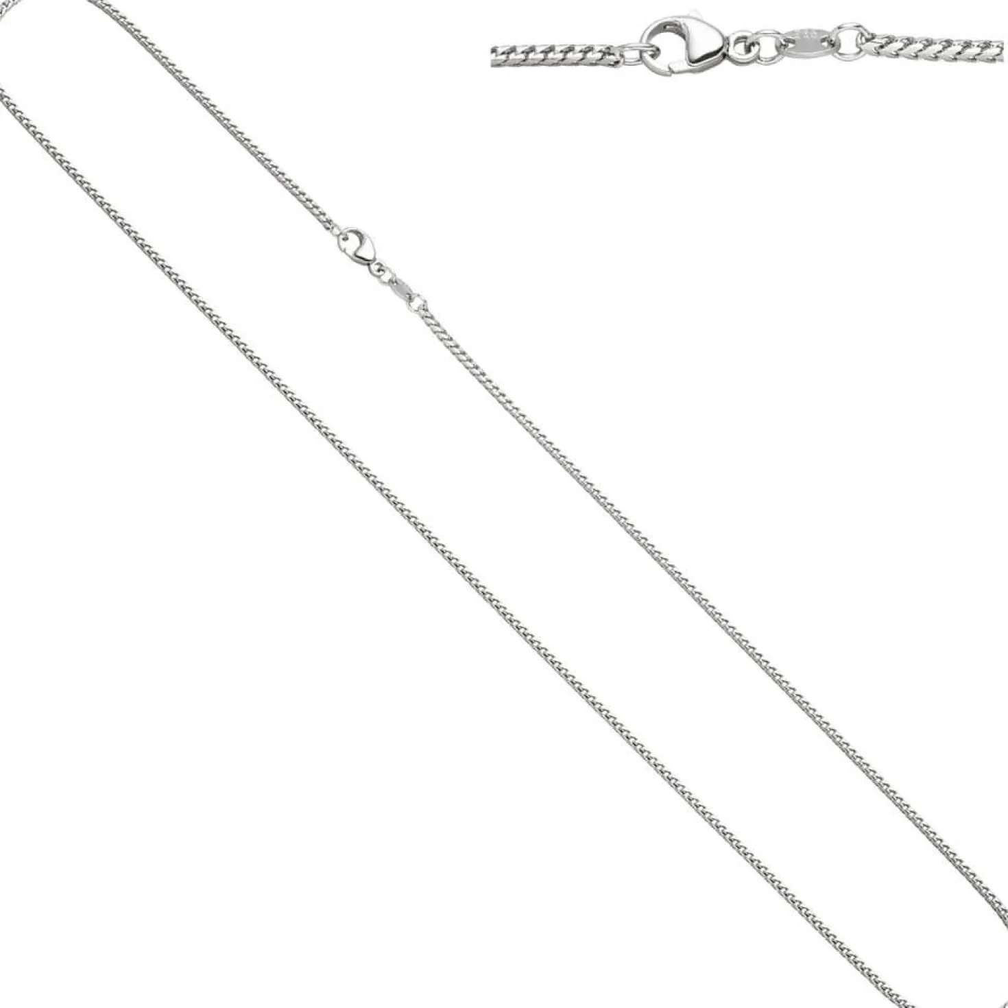 1,5mm Bingokette Kette Halskette Collier aus 585 Gold Weißgold 50cm