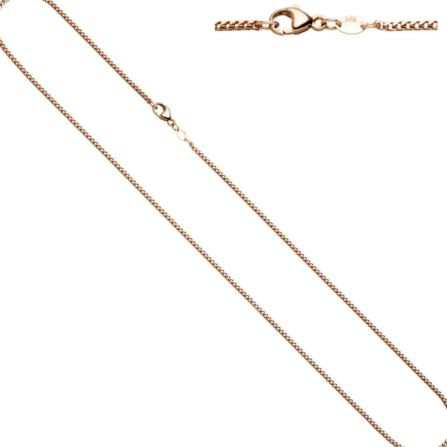 1,5mm Bingokette Kette Halskette Collier Goldkette 585 Gold Rotgold 50cm