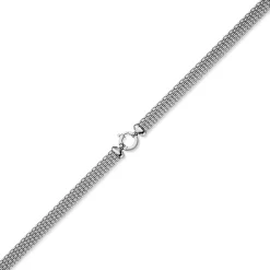 10mm breite Phantasie-Kette Halskette Collier aus 585 Gold Weißgold 45cm