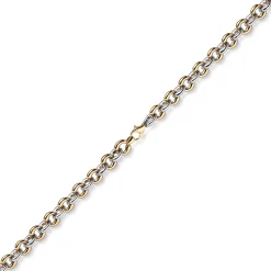 10mm breite Phantasiekette Halskette Collier aus 585 Gold weiß/rot 45cm