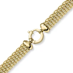 10mm breites Phantasie Armband Armkette aus 585 Gold Gelbgold 19cm