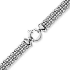 10mm breites Phantasie Armband Armkette aus 585 Gold Weißgold 21cm