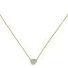 1mm Collier Ankerkette mit Anhänger Herz mit weißen Zirkonia, 375 Gold Gelbgold