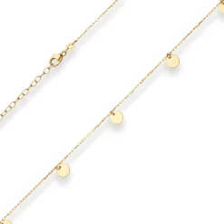1,5mm Collier Ankerkette mit Gravurplatten rund flach 585 Gold Gelbgold 38-43cm