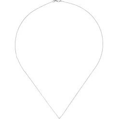 2,5mm Collier Ankerkette mit Solitär Diamant 0.07Ct W/SI 585 Gold Weißgold 45cm