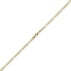 3,5mm Collier diamantierte Figaro-Kette aus 585 Gold Gelbgold Halsschmuck, 55cm