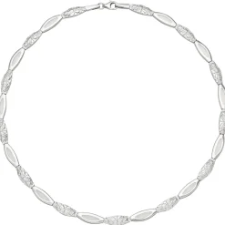 6,2mm Collier Halskette aus 925 Silber mattiert & gehämmert 45cm Halsschmuck