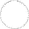 7,6mm Collier Halskette aus 925 Silber mattiert & gehämmert 45cm Halsschmuck