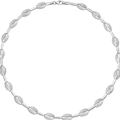 8,2mm Collier Halskette aus 925 Silber mattiert & gehämmert 45cm Halsschmuck