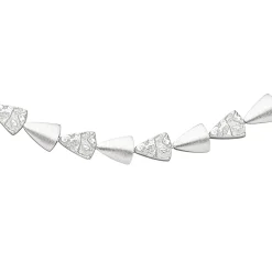 7,7mm Collier Halskette aus 925 Silber mattiert & gehämmert 45cm Halsschmuck